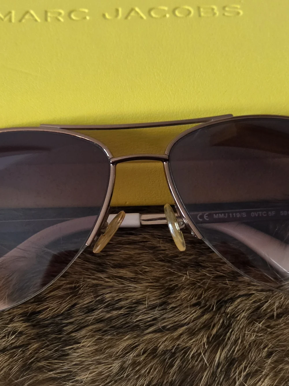Marc Jacobs Rose Gold Aviator Sunglasses